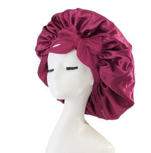 Bonnets monocouches pour dormir, bonnet en <span class=keywords><strong>satin</strong></span> pour dormir pour femmes avec bande à nouer pour cheveux bouclés - Product Image 3