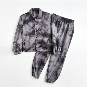 MOUNTNEVE 2026 Conjunto Deportivo Vintage Techwear Streetwear para <span class=keywords><strong>Hombre</strong></span>, Chaqueta Deportiva con Lavado Ácido, Pantalones Deportivos, Cortavientos, Ecológico - Product Image 1