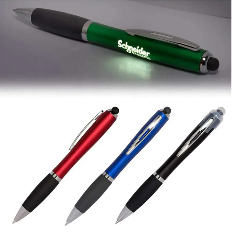 3 in 1 Muti-function 금속 저렴한 사용자 정의 인쇄 스마트 태블릿 터치 스타일러스 맞춤형 led 로고 맞춤형 볼펜