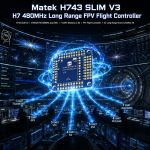 Matek H743 SLIM <span class=keywords><strong>V3</strong></span> FC STM32H743VIT6 กล่องพลาสติกและโลหะสีดำ 2-8S F7 ตัวควบคุมการบิน 480MHz Dual IMU 7 UART สำหรับโดรน FPV - Product Image 1