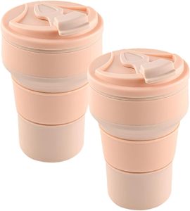 Mug à café pliable en silicone, silicone de qualité alimentaire, tasse de voyage pliable portable, bouteille de sport avec couvercles pour enfants et adultes - Product Image 1