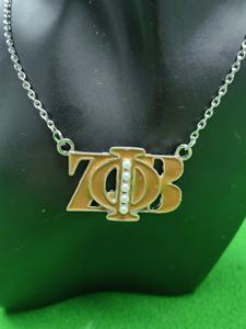 Kustom Zeta Phi Beta perkumpulan wanita ZOB mutiara liontin kalung mutiara kristal berlian imitasi kalung - Product Image 1