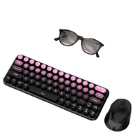 Keyboard dan Mouse Nirkabel 2.4g Grosir Pabrik OEM, Combo Tipis Gaya Bisnis Mini, Koneksi USB, Dapat Diisi Ulang untuk Laptop