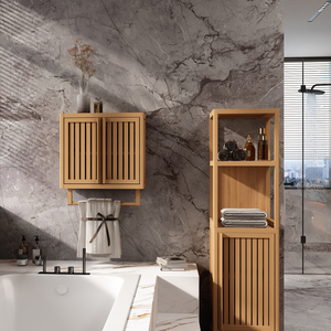 Mobiletto da Bagno a Parete in Bambù, Contenitore per WC - Product Image 2