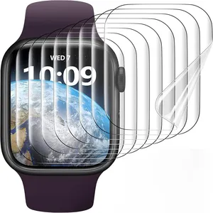 Para Apple Watch Series 7 Protector de pantalla 45mm Reemplazo de película PMMA iWatch Anti Scratch Huella digital Película de protección sin burbujas