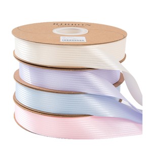 Cinta de poliéster acanalada de 25 mm, color macarrón, de alto brillo, al por mayor, para manualidades con lazos. - Product Image 3