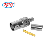 Connecteurs coaxiaux RF BNC femelle à sertir droit pour câbles RG58, LMR195, RG223, RG142, RG400 – Approvisionnement direct usine