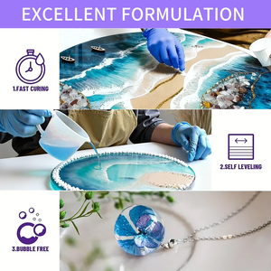 LEQU Happy And Fun Epoxy Resin Kit 35.2oz <b>Clear</b> AB Adhesive for DIY Craft Making Crystal <b>Clear</b> High <b>Gloss</b> - Product Image 3