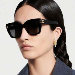 Gafas de Sol Cuadradas Grandes de Moda 2025 con Logotipo Personalizado, Gafas de Sol de Ojo de Gato Negras UV400 de Alta Calidad para Mujer - Product Image 3