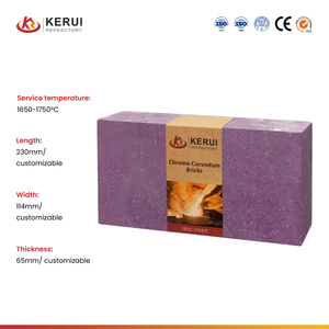 <span class=keywords><strong>Ladrillo</strong></span> de Corindón Cromado KERU para Boca de Horno de Vidrio / Bloque de Cubierta de Orificio de Flujo, <span class=keywords><strong>Ladrillo</strong></span> <span class=keywords><strong>Refractario</strong></span> de Alta Resistencia a la Erosión - Product Image 2