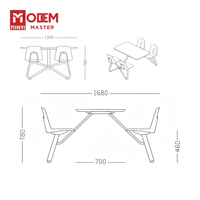 Ensemble de salle à manger MINYI BOW Russia : Table et chaises de design pour cafétéria