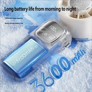 Mini Turbo Handheld High Speed Motor Smart Digital Display Foldable <b>Desk</b>/Neck Fan Tec Cooling Rechargeable 3600Mah - Product Image 5