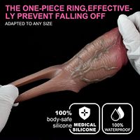 Extenseur de pénis réaliste en silicone souple pour hommes, avec anneau pénien intégré