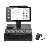 15.6+11.6 Inch Dual Screen Full Set POS Cash Register System Windows Android OS Wi Fi6 Bluetooth5.2 POS Machine With Keyboard