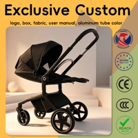 Poussette bébé multifonctionnelle pliable 4 en 1 de luxe avec chariot portable en aluminium pour nourrisson, pour les sorties, les courses et l'usage quotidien