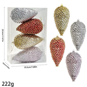 Adornos Navideños de Piñas de Pino de Plástico Brillante de Lujo, Piñas Grandes para Decoración de Árboles de Navidad, Coronas y Guirnaldas - Product Image 3