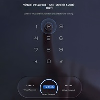 Serrure Intelligente Universelle à Capteur d'Empreintes Digitales et Mot de Passe pour Porte en Bois/Acier, Carte Mémoire en Alliage de Zinc Cloud