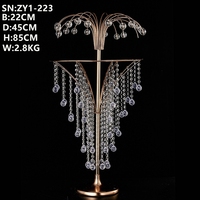 Support de fleur de lustre d'anneau en cristal pour la décoration de lieu et de piste centres de table de fête de mariage