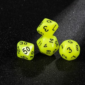 Juego <span class=keywords><strong>de</strong></span> Dados Clásicos Amarillo Limón para Dungeons and Dragons, con Numeración Negra Intensa para Juegos <span class=keywords><strong>de</strong></span> Rol Pathfinder, 7 Piezas, Pro Hub Art - Product Image 4