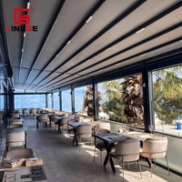 Pergola rétractable moderne en aluminium et PVC, taille personnalisée, auvent imperméable pour terrasse, restaurant et fête