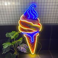Winbo Livraison directe Magasin de crème glacée Donut Dessert Shop Décoration lumineuse Panneau publicitaire personnalisé Enseigne au néon LED pour restaurant