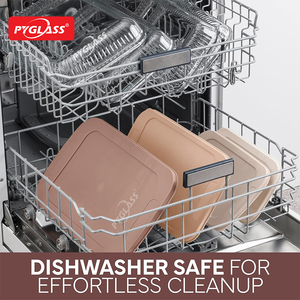 Bandejas para Hornear de Vidrio Resistente al Calor con Diseño Acanalado Pyglass, <span class=keywords><strong>Bandeja</strong></span> para Hornear de Vidrio con Tapa de PE - Product Image 6