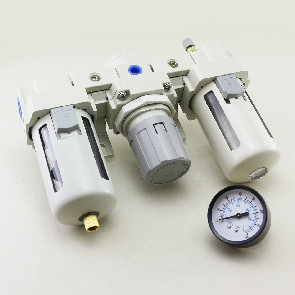 Unidad de combinación de filtro de aire neumático de aleación de aluminio, tamaño de Puerto 1/2, combinación neumática FRL, SMC
