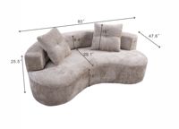 Sofá Seccional Modular Color Camel, Sofás de Corduroy Tipo Nube para Sala de Estar, Sofás Seccionales Modernos Tipo Nube para Dormitorio, Apartamento
