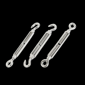 Tendeurs en acier inoxydable Sumida M10 304 à corps ouvert, crochet et œillet, pour câble métallique, filetage impérial à droite - Product Image 2