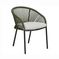 Chaise de jardin en rotin tressé, chaise de patio en aluminium, mobilier d'extérieur en osier, chaises de restaurant, chaise de salle à manger en corde