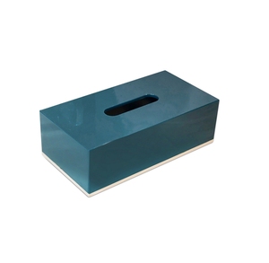 Boîte à mouchoirs élégante en laque avec finition brillante, design carré contemporain, élégant porte-mouchoirs pour la décoration de la maison, la salle de bain et le bureau - Product Image 1