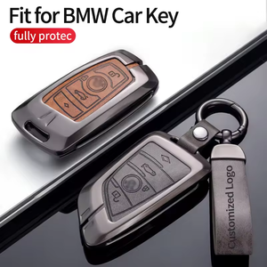 Funda protectora para llave de coche de cuero y metal de aleación de zinc para <span class=keywords><strong>BMW</strong></span> G12 G20 e46 530 F30 F10 I3 E90 X3 serie 7 - Product Image 3