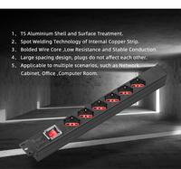 Bloc multiprise universel Dinggu 6 voies Italie 16A 250V AC, montage sur rail DIN, en alliage d'aluminium, garantie 3 ans