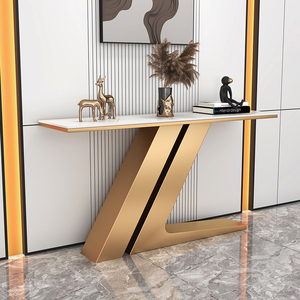 Mesa de Hall de Luxo Leve, Moderna e Simples, Mesa Muito Estreita, Armário Decorativo Minimalista Italiano com Placa de Rocha - Product Image 3