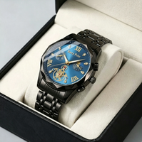 Reloj de Cuarzo Cronógrafo Decorativo de Lujo para Hombre, Caja de Aleación, Correa de Acero de 20 mm, Resistente al Agua Diaria, Manecillas Luminosas