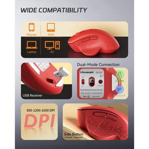 Uiosmuph G09 Ergonomic Wireless <b>Mouse</b> Soundless Rechargeable for 5.1 2.4Ghz <b>USB</b> Receiver Type <b>C</b> Adapter - Product Image 5