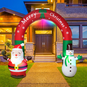 Inflatable Christmas Arch 280x85cm With Santa And Snowman Outdoor Yard Decoration For Holiday Festival Decorations - Product Image 2