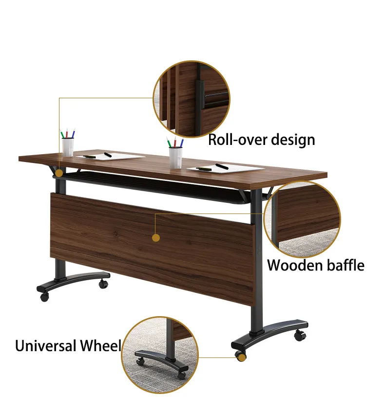 Tavolo da allenamento moderno pieghevole per la scuola scrivania per mobili da ufficio con tavolo a rotelle tavolo moderno regolabile pieghevole da allenamento