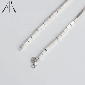 Mode Tendance Foulard Populaires <span class=keywords><strong>En</strong></span> <span class=keywords><strong>Argent</strong></span> Sterling Délicat 925 Curb <span class=keywords><strong>Plat</strong></span> Chaîne <span class=keywords><strong>Collier</strong></span> <span class=keywords><strong>En</strong></span> Or <span class=keywords><strong>Massif</strong></span> <span class=keywords><strong>Argent</strong></span> Plaine Fine Jewelry - Product Image 3