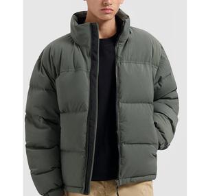 Veste d'hiver épaisse en duvet 100% imperméable, sur mesure ODM, grande taille, fermeture éclair, deux poches latérales, poignets ajustables, logo, pour homme - Product Image 1
