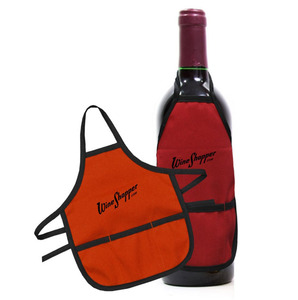 Delantal de poliéster para botella de vino, sarga de algodón de fácil cuidado con adorno de contraste, 7,5 oz - Product Image 1