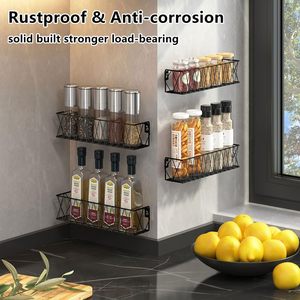 Wall Mounted Kitchen Spice Rack Stainless Steel Rectangle Storage Organizer For Cabinet Door Spices - Product Image 4