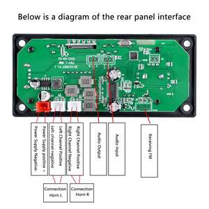 DC5-25V 2 * 50W MP3 Decoder Board Audio Amplifier Board support MP3/ USB/ TF/ LINE IN/ FM/ BT Remote Control - Product Image 3