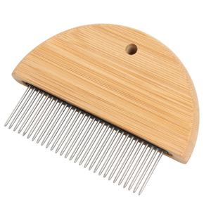 Peine de Madera Exquisito con Dientes Largos y Cortos, Peine de Metal para Eliminar Pulgas, para el Cuidado de Mascotas, Peine para el Cabello - Product Image 4