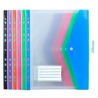 Porte-documents A4 transparent 6-en-1 avec 11 trous, pochettes perforées en PP, extensible, format feuilles mobiles, classeur de présentation