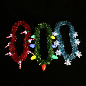 Phát sáng trong bóng tối bên Vòng cổ ánh sáng lên 7 <span class=keywords><strong>Led</strong></span> Cây giáng sinh kẹo mía bông tuyết - Product Image 6