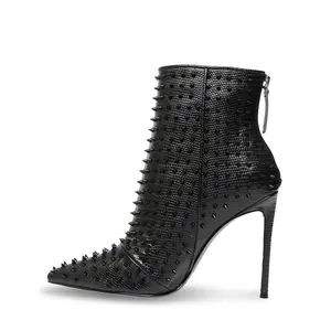 High Heel Ankle Boots With Studs Custom Boot Winter Studded Boots For Women