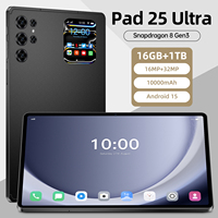 Tablet Pad 25 Ultra de 10.1 Pulgadas para Estudiantes, 16 GB + 1 TB, 108 MP, 8000 mAh, 4G, 5G, Doble SIM, Educativa, para Aprender, Libro Electrónico, Nueva Pantalla Capacitiva