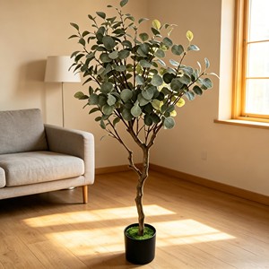 Charming faux eucalyptus garland with bendable stems for DIY wreath & home decor - Product Image 4
