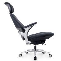 Chaise de bureau exécutive pivotante de luxe traditionnelle en cuir véritable directe d'usine avec dossier haut de conception ergonomique